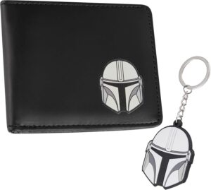 Portefeuille The Mandalorian avec porte-clé cadeau Star Wars pour homme