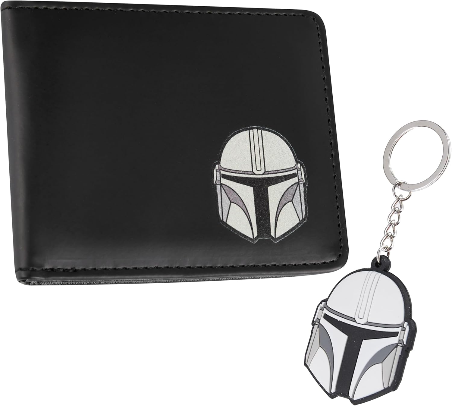 Portefeuille The Mandalorian avec porte-clé cadeau Star Wars pour homme
