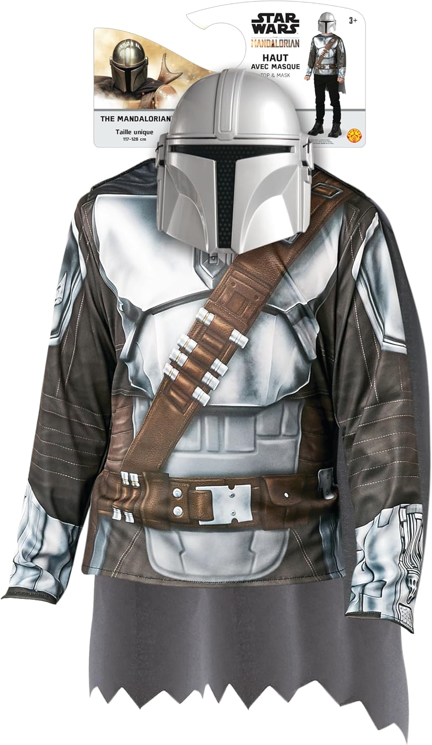 Déguisement enfant Star Wars The Mandalorian avec cape et masque PVC – Image 4