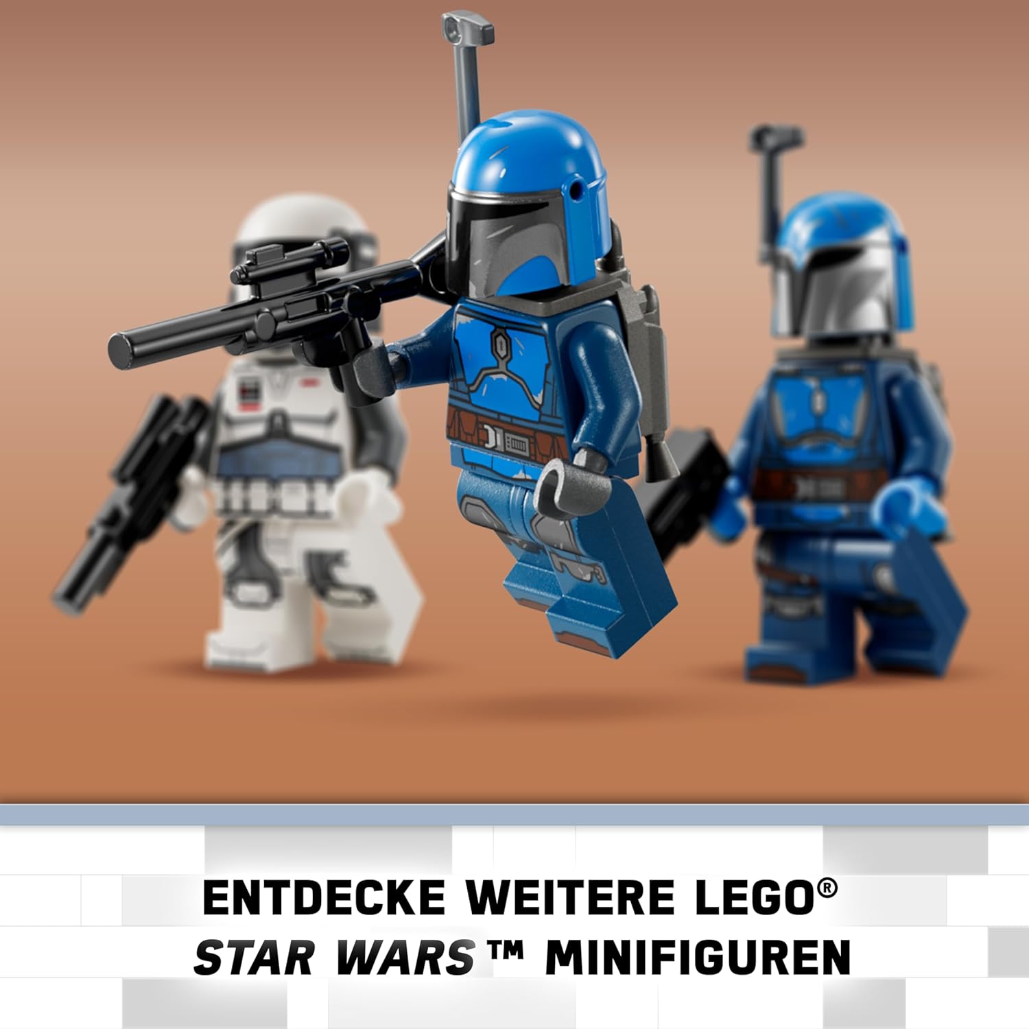 Figurines LEGO Star Wars Mandalorien avec grand blaster et sac à dos de fusée – Image 3
