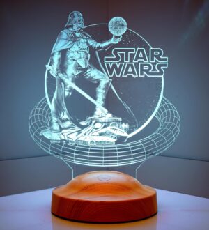 Lampe LED 3D Star Wars Vador personnalisée avec gravure