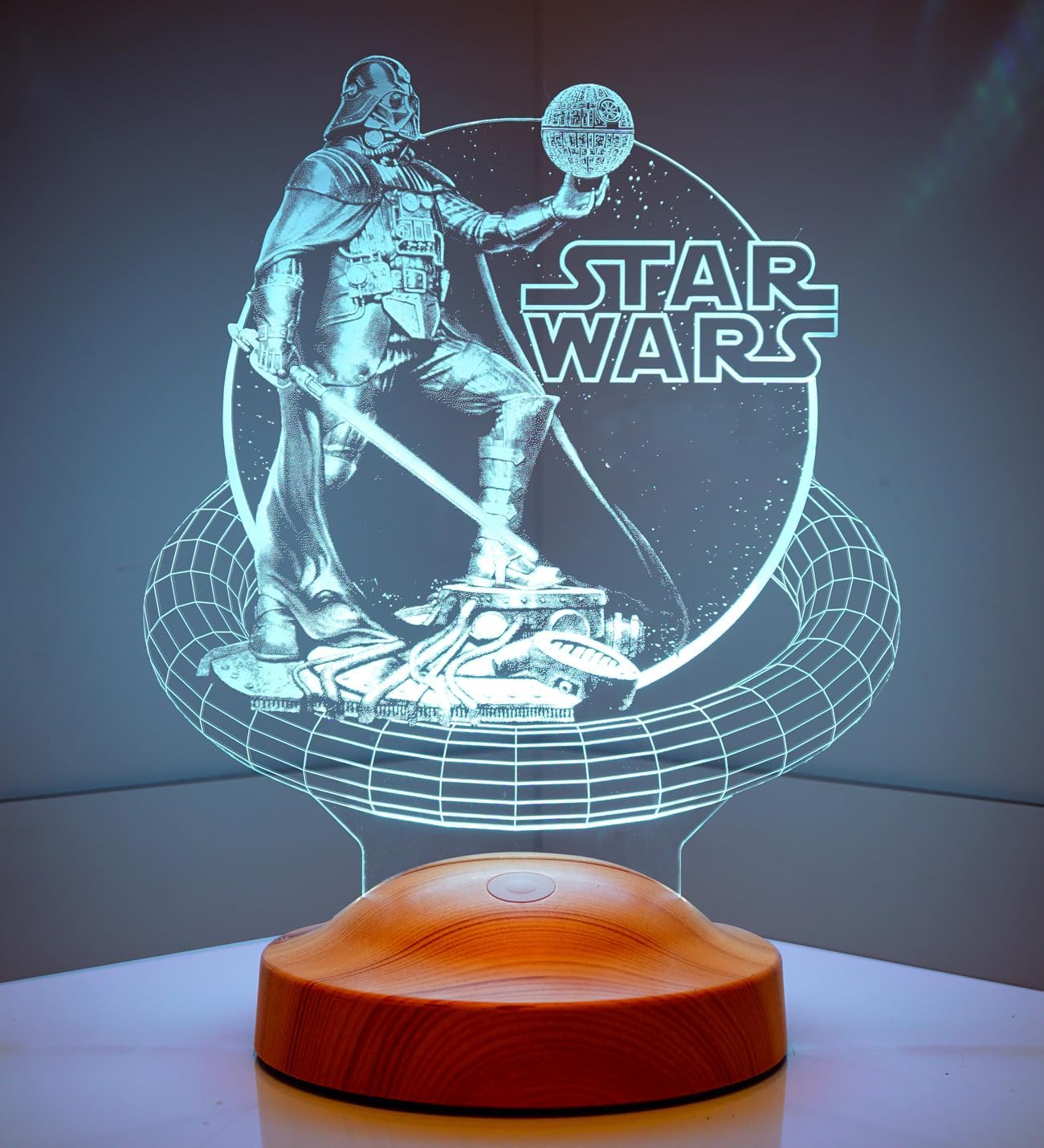 Lampe LED 3D Star Wars Vador personnalisée avec gravure