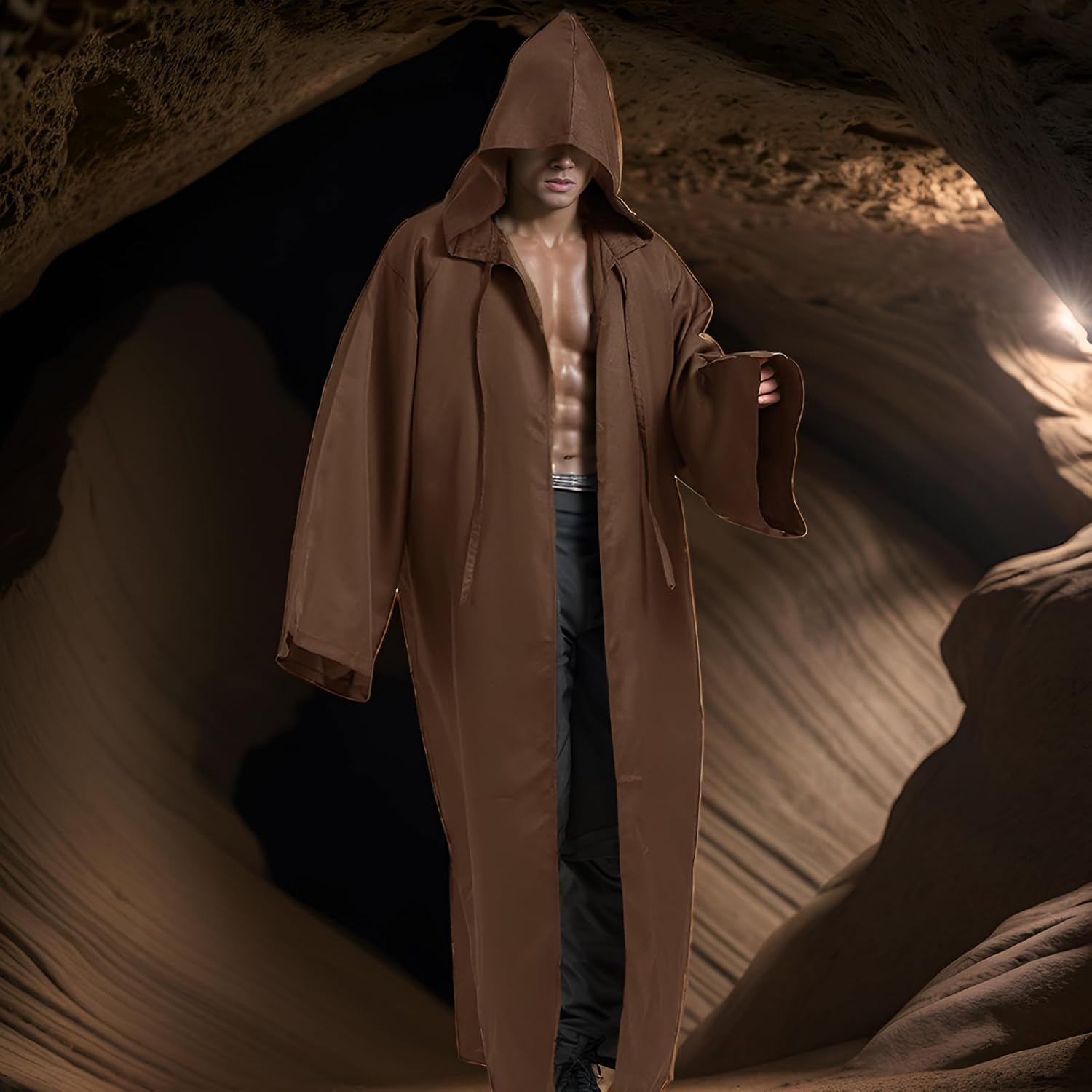 Cape Jedi adulte Star Wars avec capuche, sabre laser et collier – Image 5