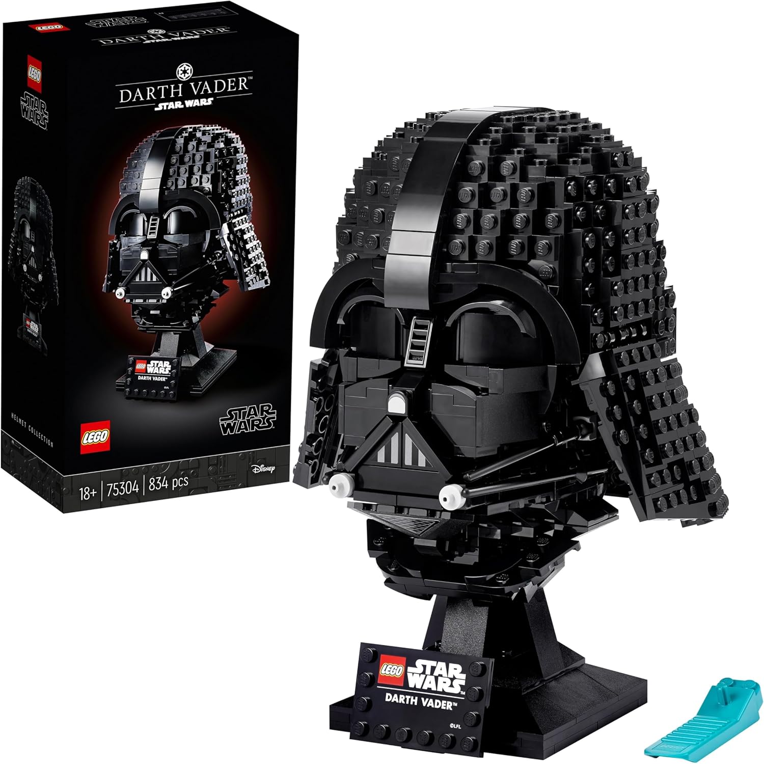 Casque Dark Vador LEGO Star Wars en briques avec support 75304