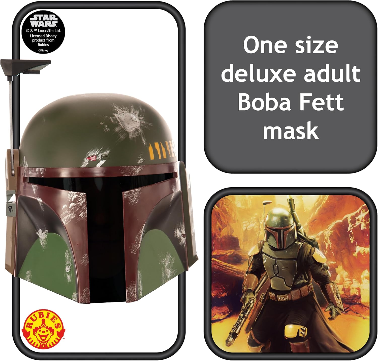Casque intégral deluxe Boba Fett Star Wars adulte – Image 2