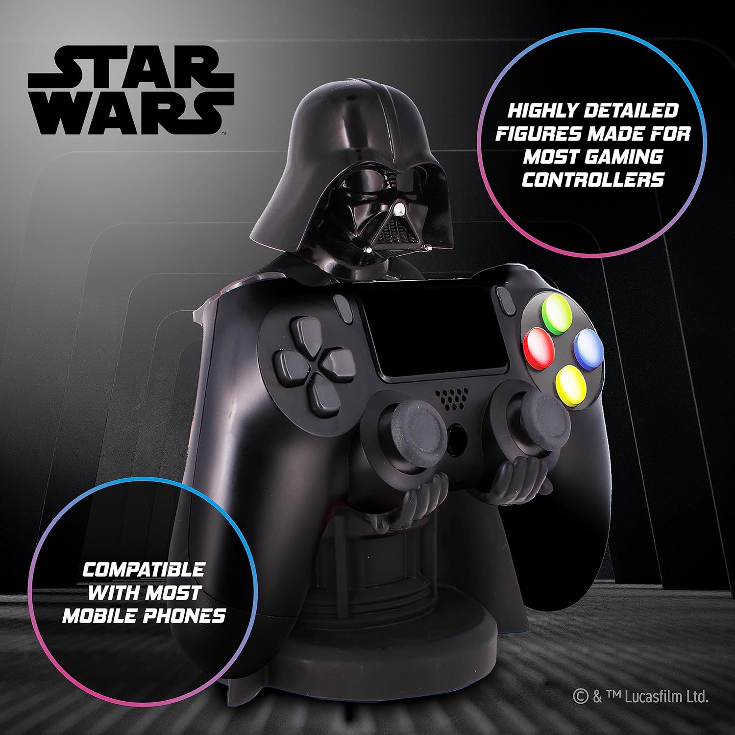 Support Dark Vador Star Wars Cable Guys pour manette ou smartphone, 20 cm – Image 4