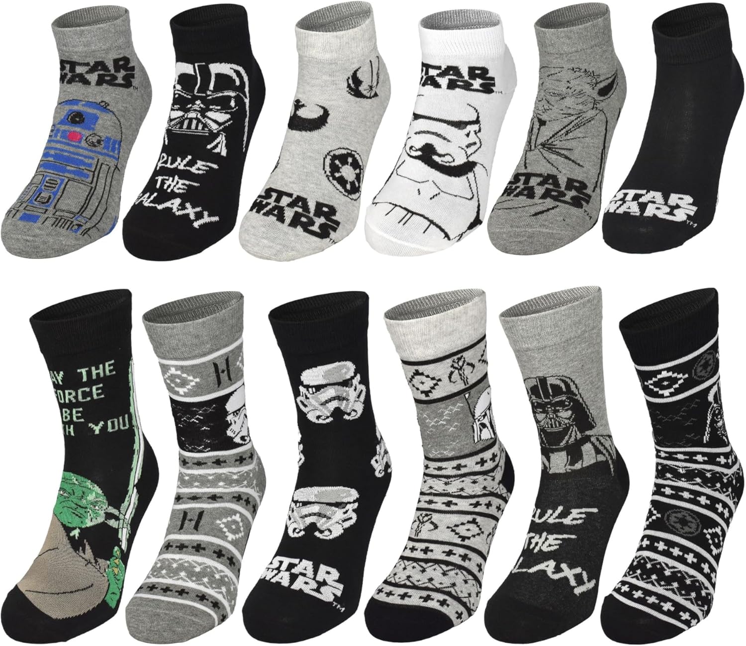 Calendrier de l’Avent Star Wars 12 paires de chaussettes homme taille 40-45 – Image 2