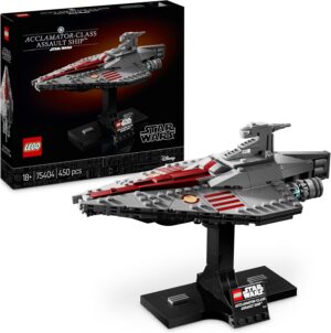 LEGO Star Wars Transport d’assaut de classe Acclamator avec présentoir, L’Attaque des Clones 75404