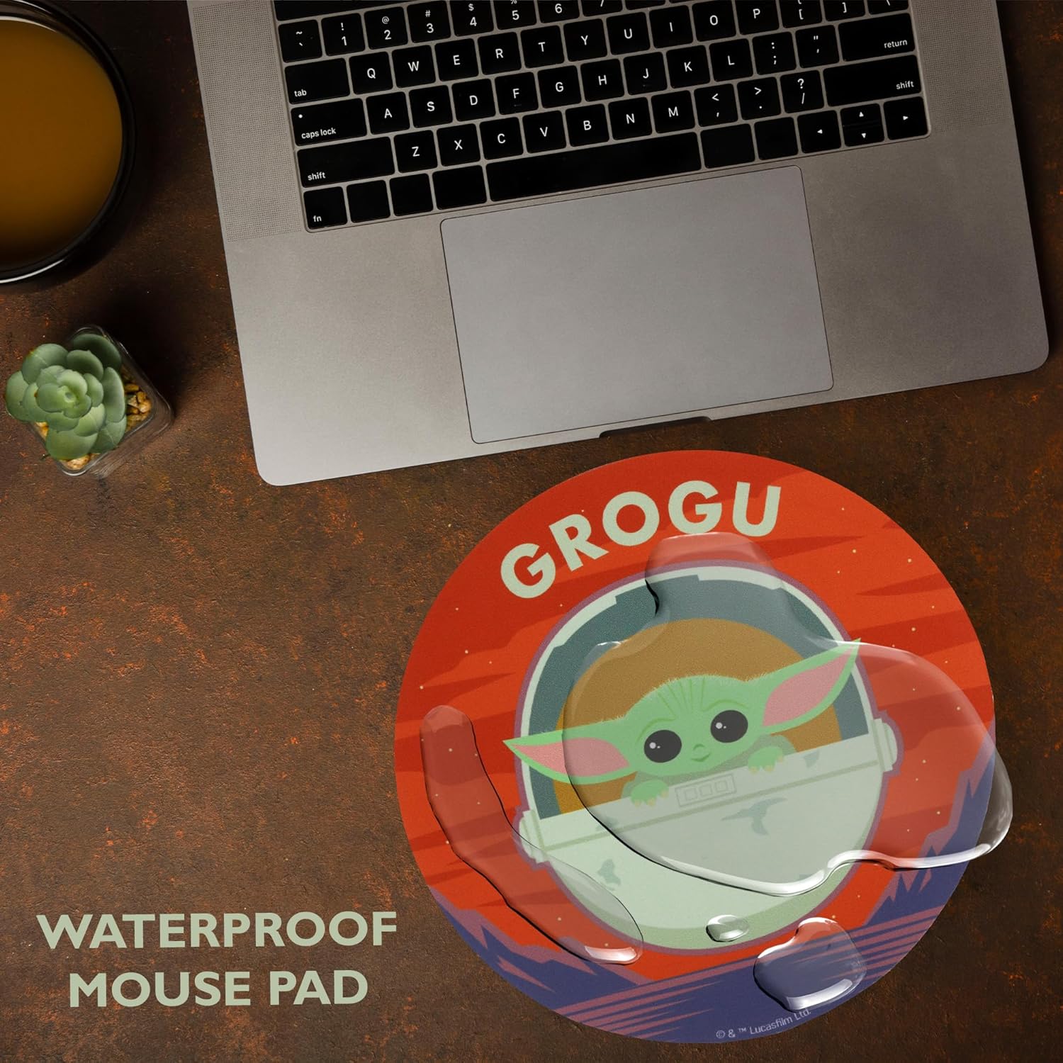 Tapis de souris rond Star Wars Grogu en fibre extrafine – Image 3