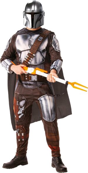 Déguisement adulte Star Wars The Mandalorian avec cape et masque