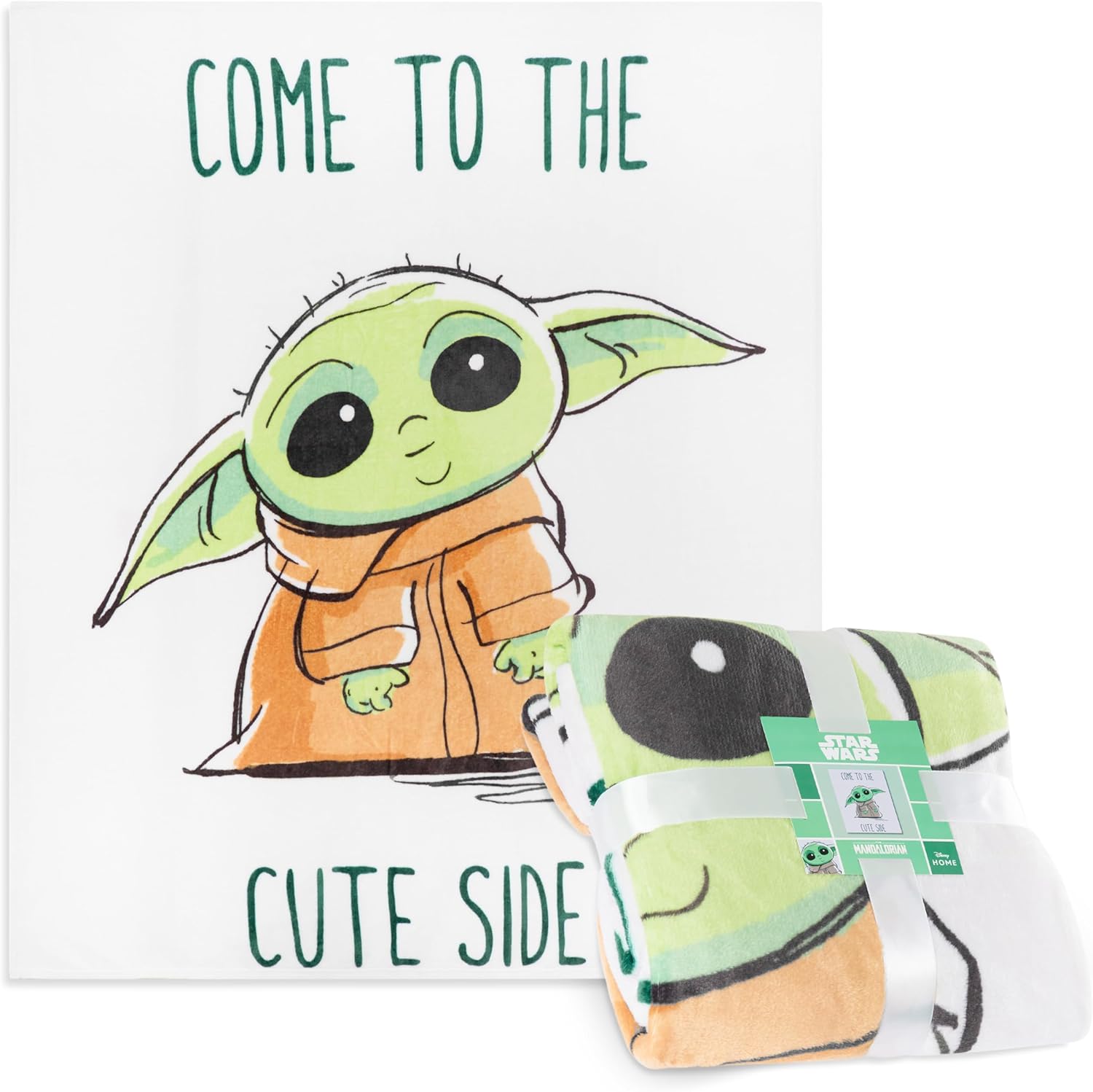 Plaid polaire Disney Baby Yoda vert 150 x 130 cm