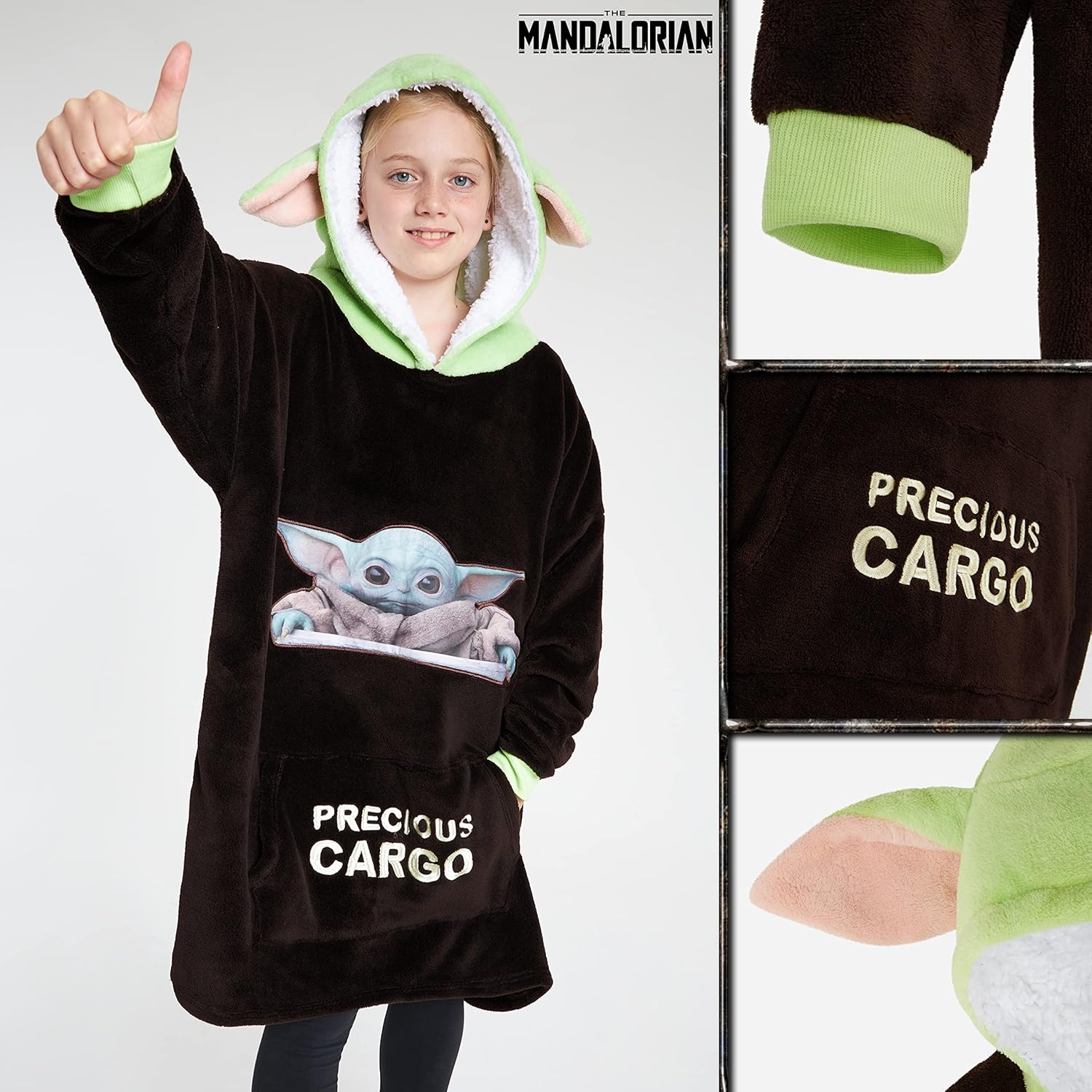 Sweat à capuche enfant Disney The Mandalorian en polaire, Baby Yoda – Image 5