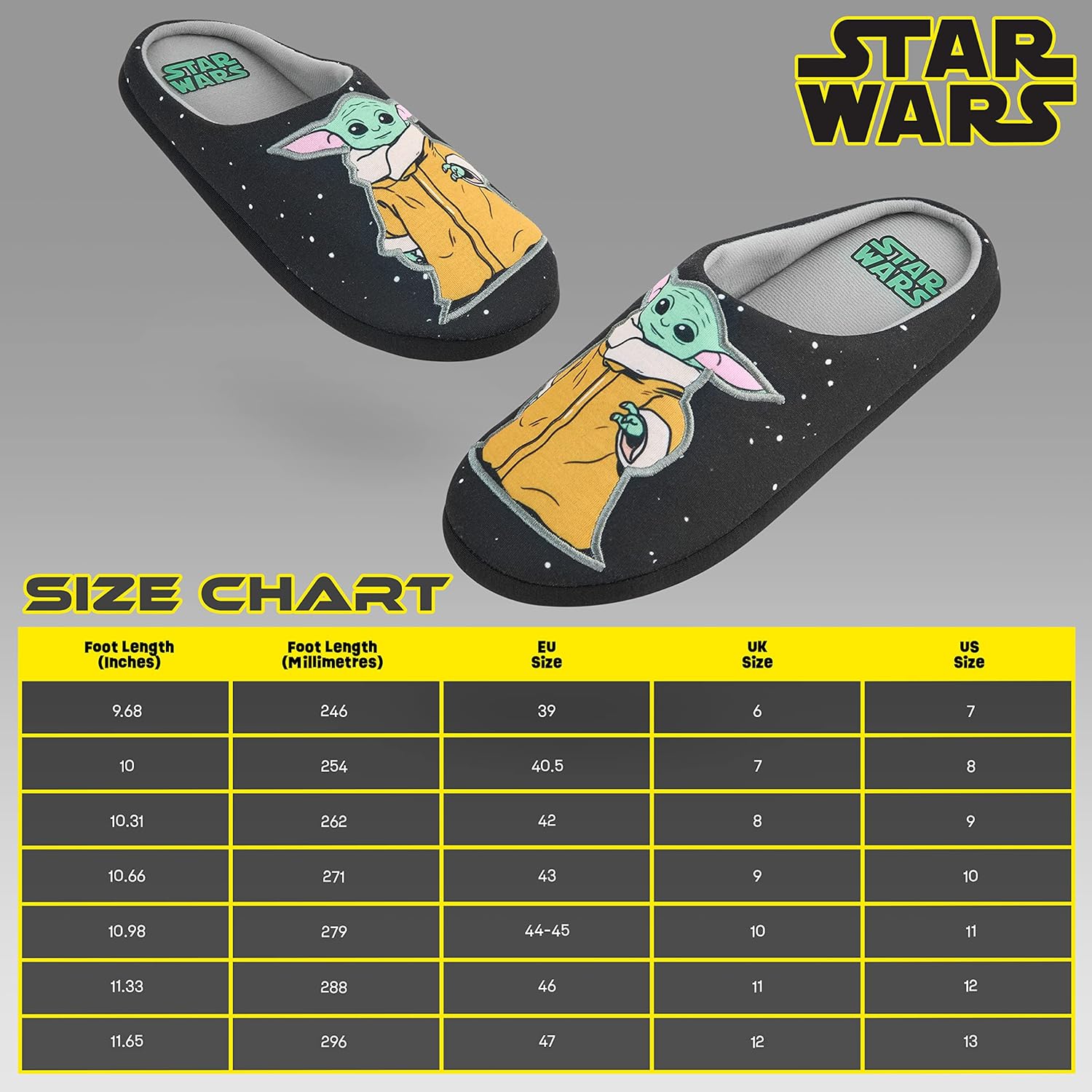 Chaussons mules homme Disney Star Wars Baby Yoda avec semelle en caoutchouc – Image 7