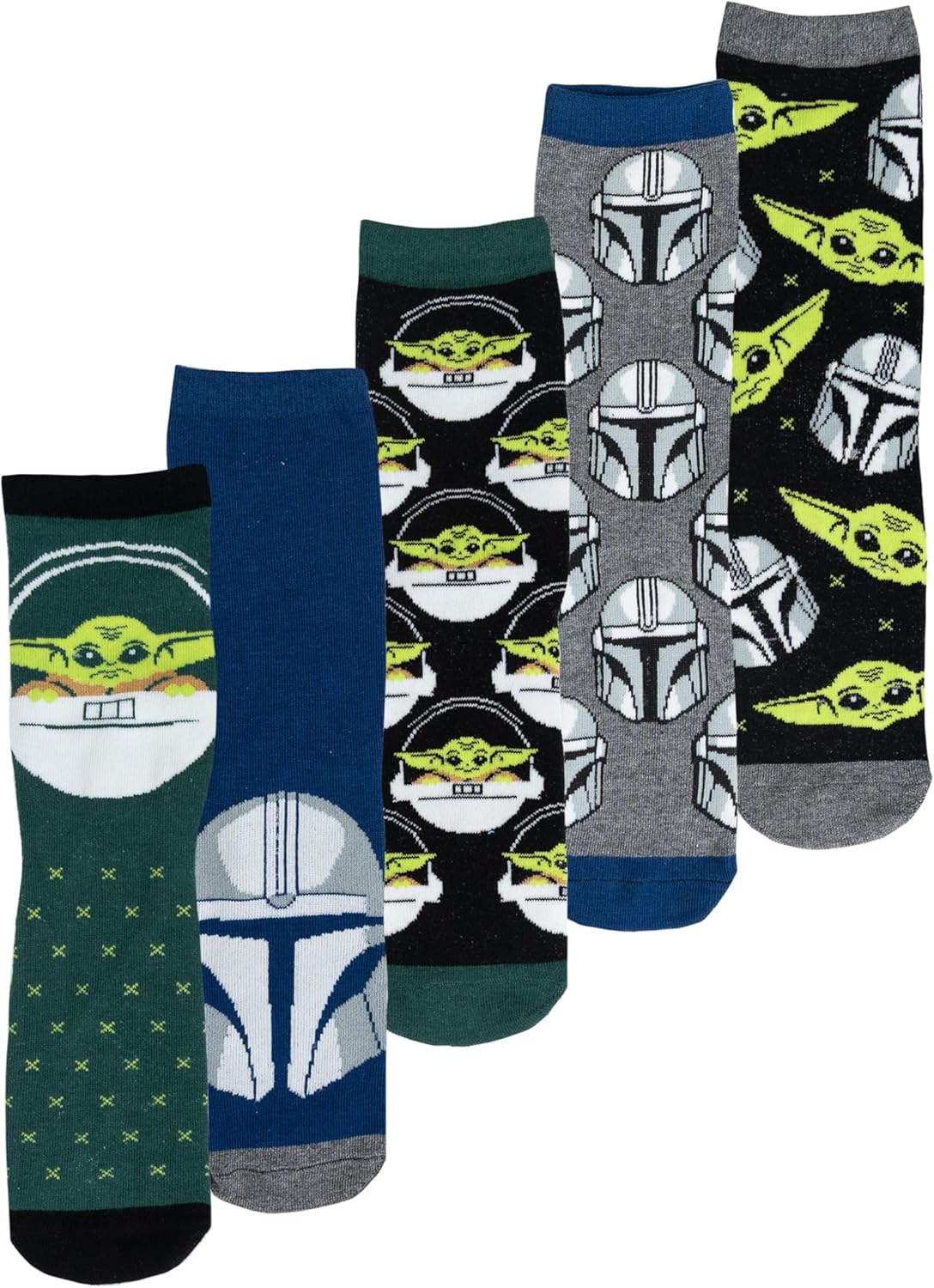 Chaussettes Star Wars The Mandalorian lot de 5 avec Grogu et Stormtrooper 40-45 – Image 2