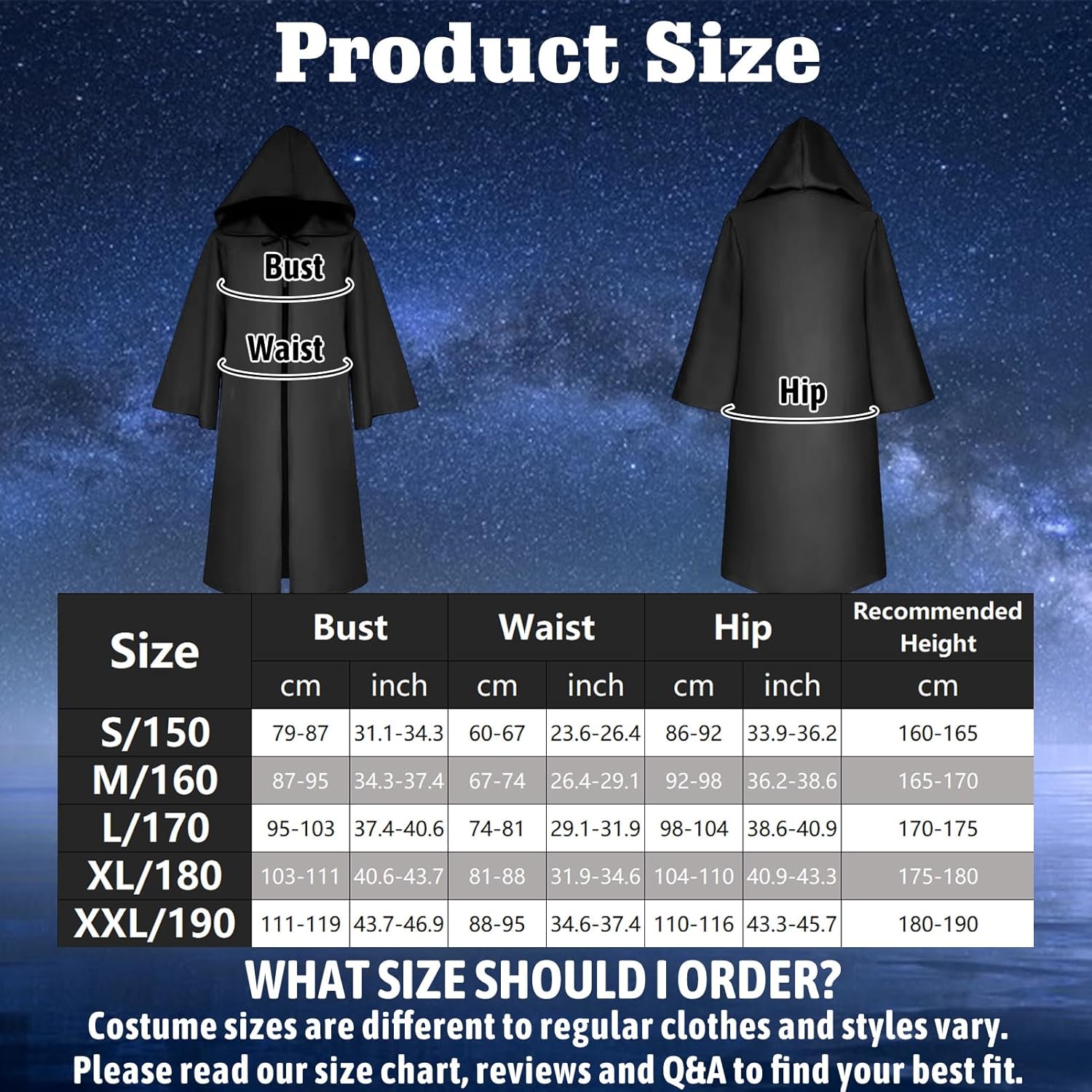 Costume Star Wars Jedi adulte noir marron avec cape à capuche – Image 2