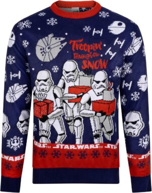 Pull de Noël Star Wars bleu avec Stormtroopers pour homme