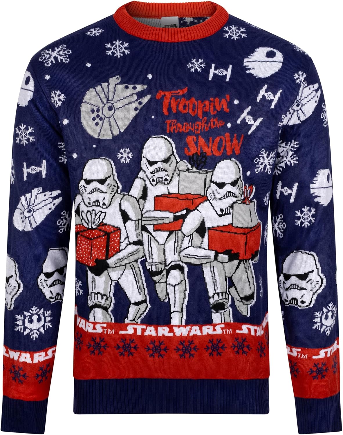 Pull de Noël Star Wars bleu avec Stormtroopers pour homme