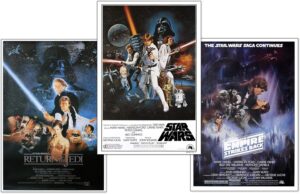 Poster Star Wars Épisodes IV à VI avec Luke Skywalker 61 x 91,5 cm