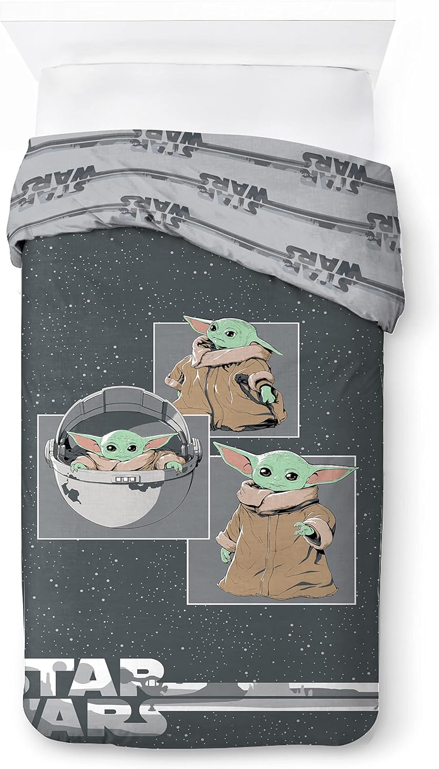 Parure de lit enfant Star Wars Mandalorien 100% coton 140x200/50x70 – Image 2