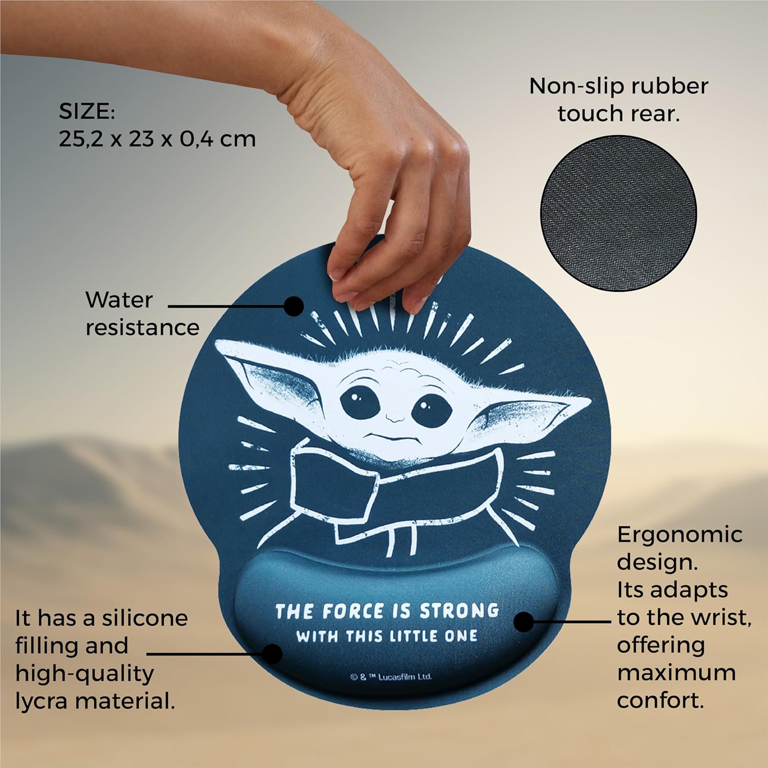 Tapis de souris ergonomique Star Wars Grogu Baby Yoda – Image 2
