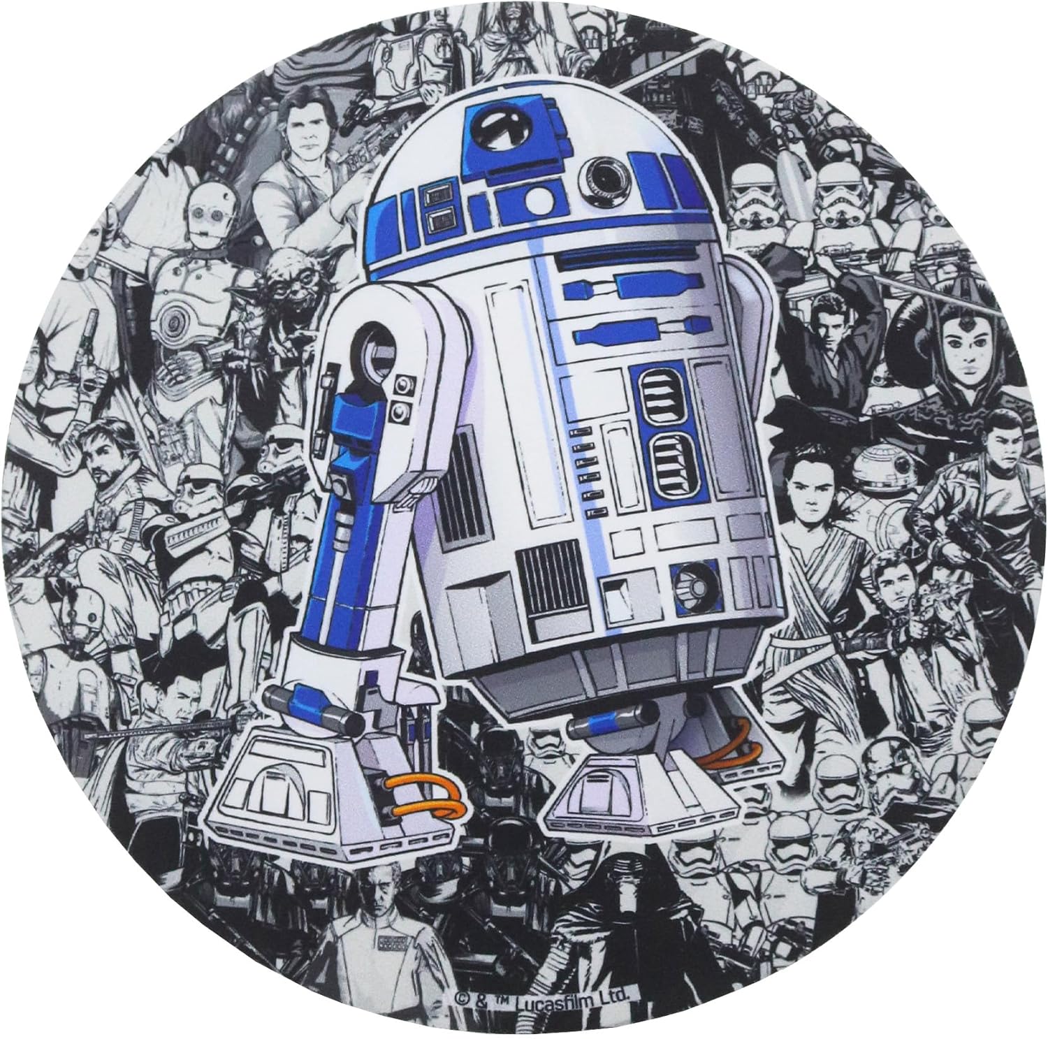 Tapis de souris rond R2D2 Disney Star Wars en fibre extrafine