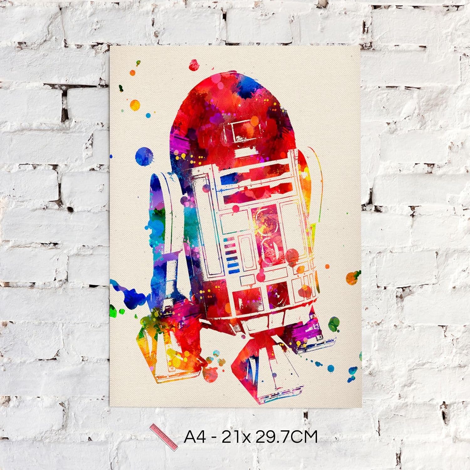 Affiches aquarelle Star Wars avec Yoda, R2D2, C3PO et Dark Vador – Image 2