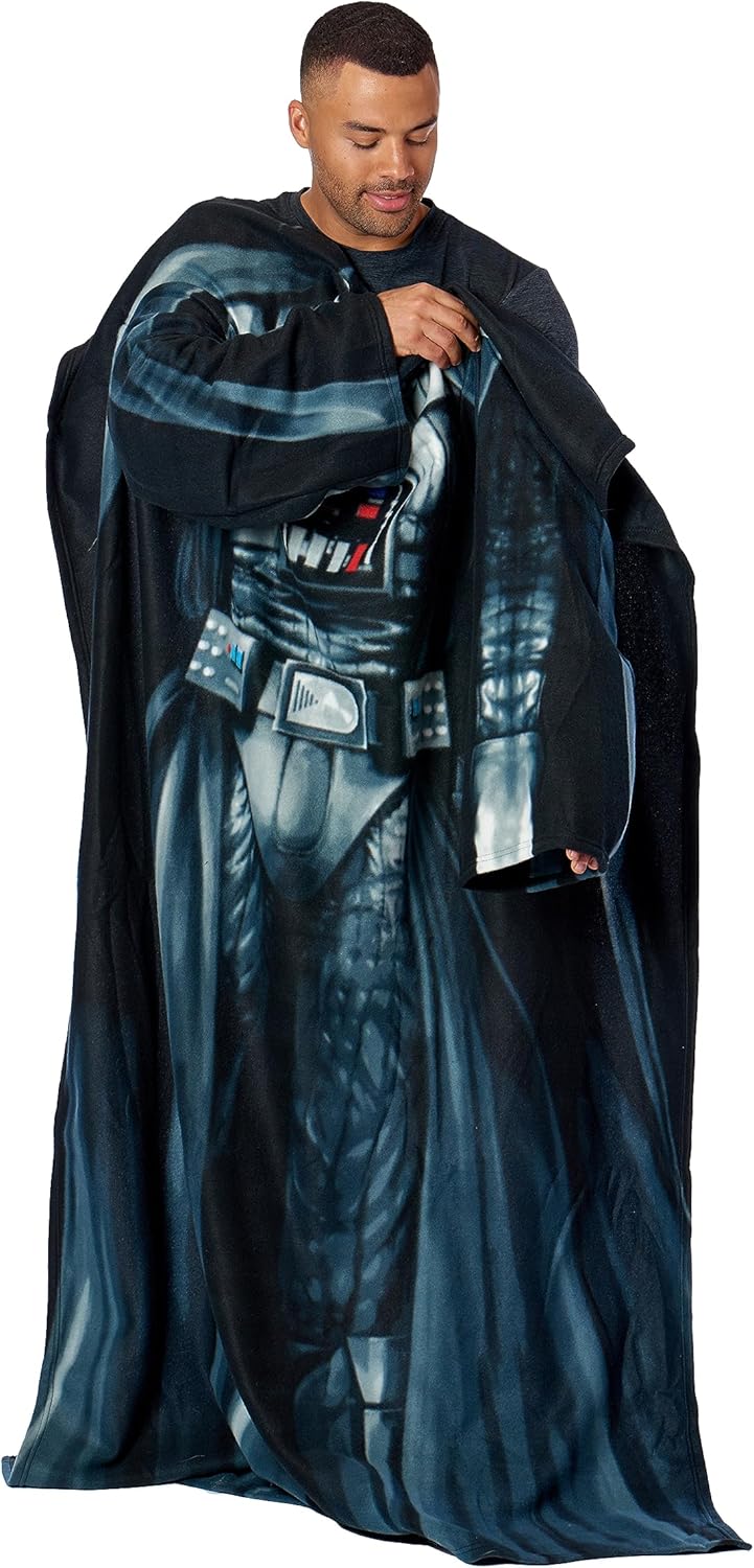 Couverture Star Wars à manches en polyester noir, taille adulte – Image 3