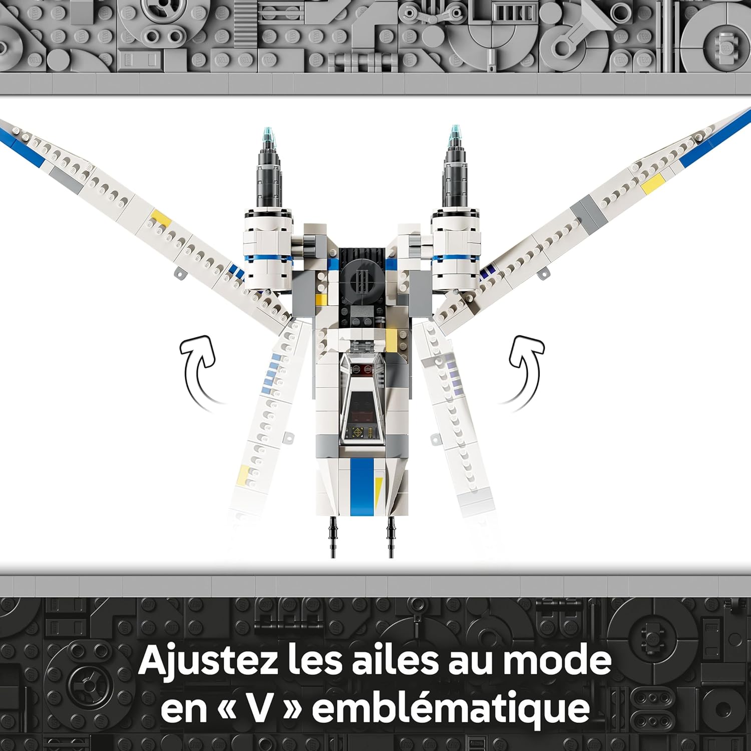 LEGO Star Wars Andor U-Wing de l’Alliance Rebelle avec ailes articulées et K-2SO 75399 – Image 3