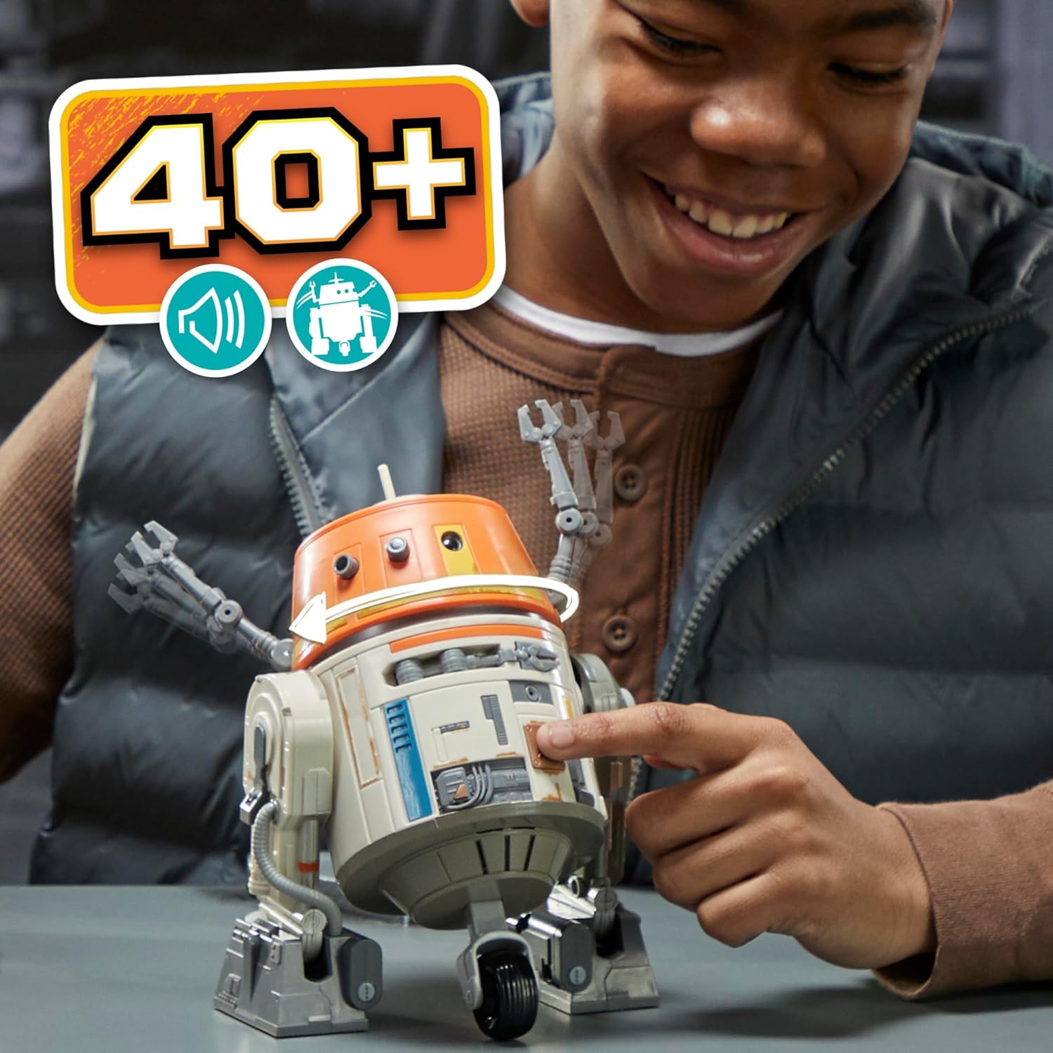Robot Star Wars Chopper C1-10P animatronique 19 cm avec 40 sons et mouvements – Image 3