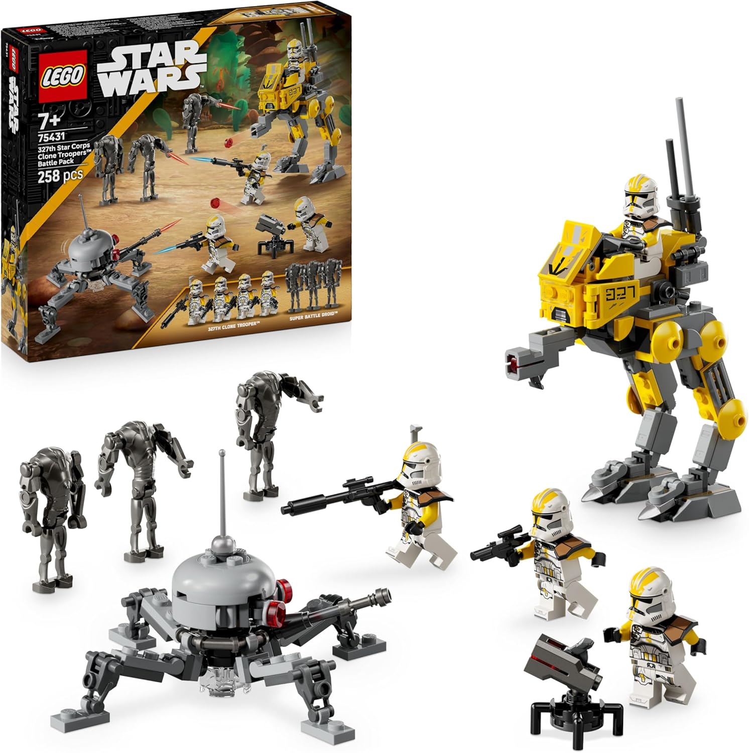 LEGO Star Wars 75431 Pack de combat du 327e Corps avec 4 minifigurines et AT-RT