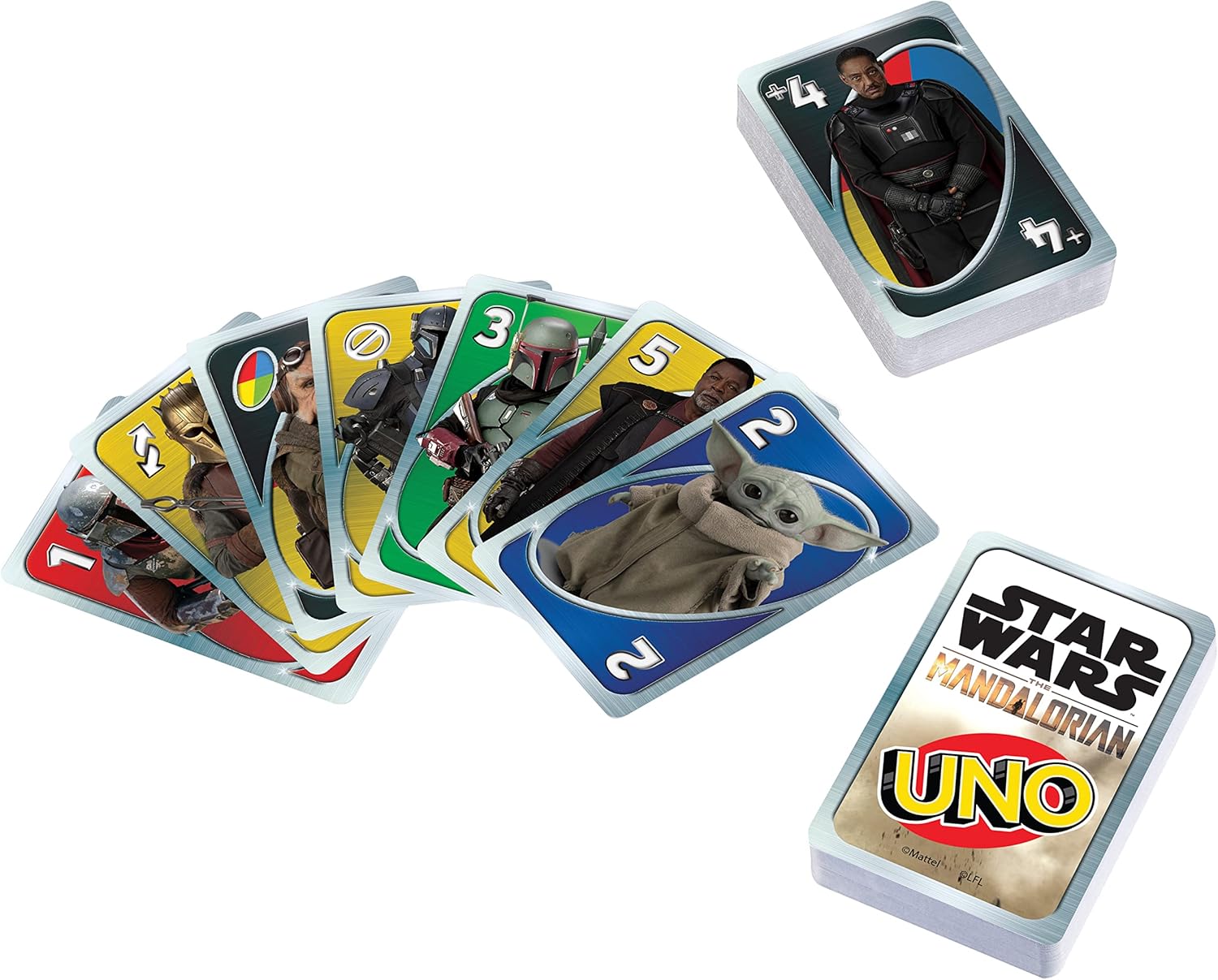 Jeu de cartes UNO Star Wars The Mandalorian avec boîte métal HJR23 – Image 5