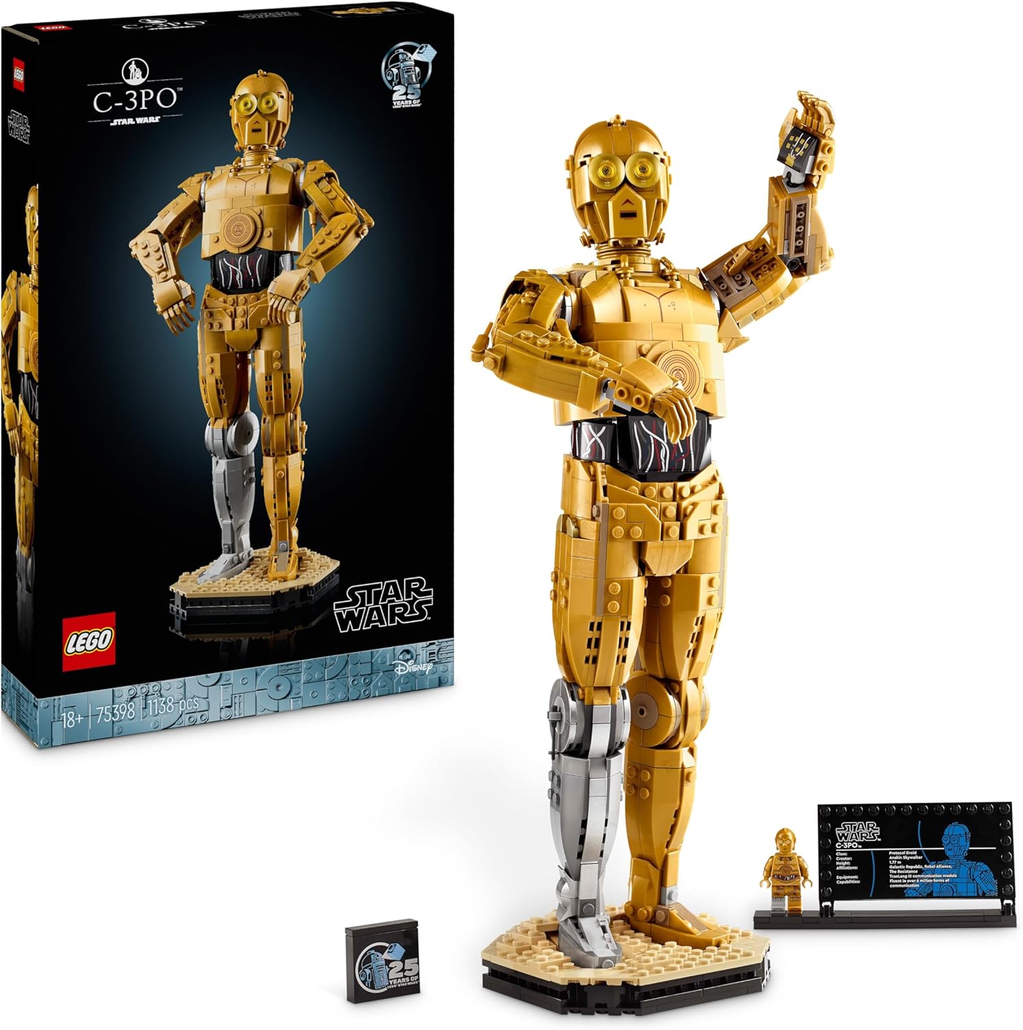 C-3PO LEGO Star Wars 75398 avec présentoir et minifigurine