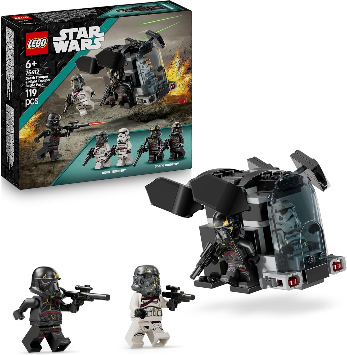 LEGO Star Wars Ahsoka 75412, transporteur Death Troopers contre Night Troopers avec 4 minifigurines