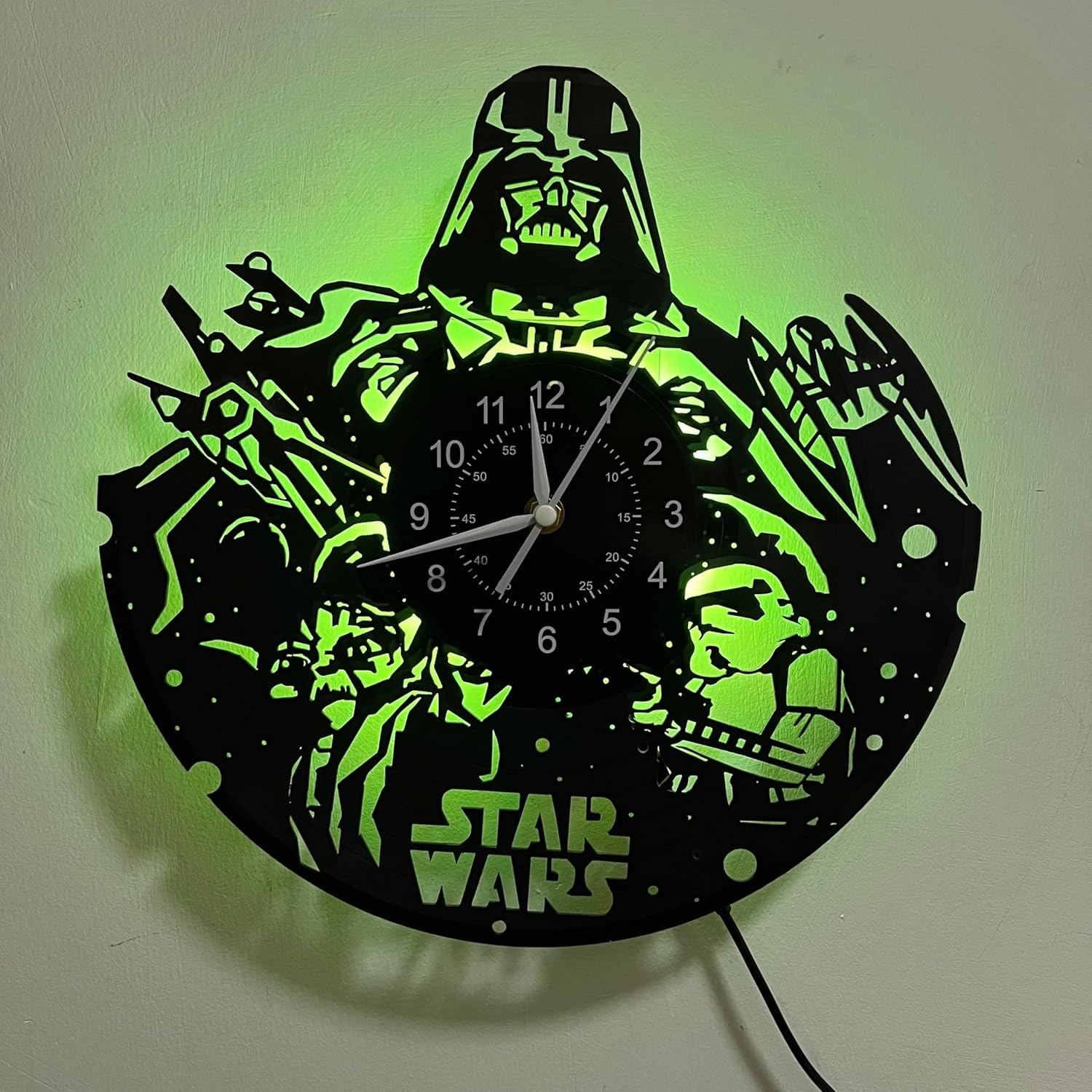 Horloge murale Star Wars en vinyle 30,5 cm LED 7 couleurs – Image 6