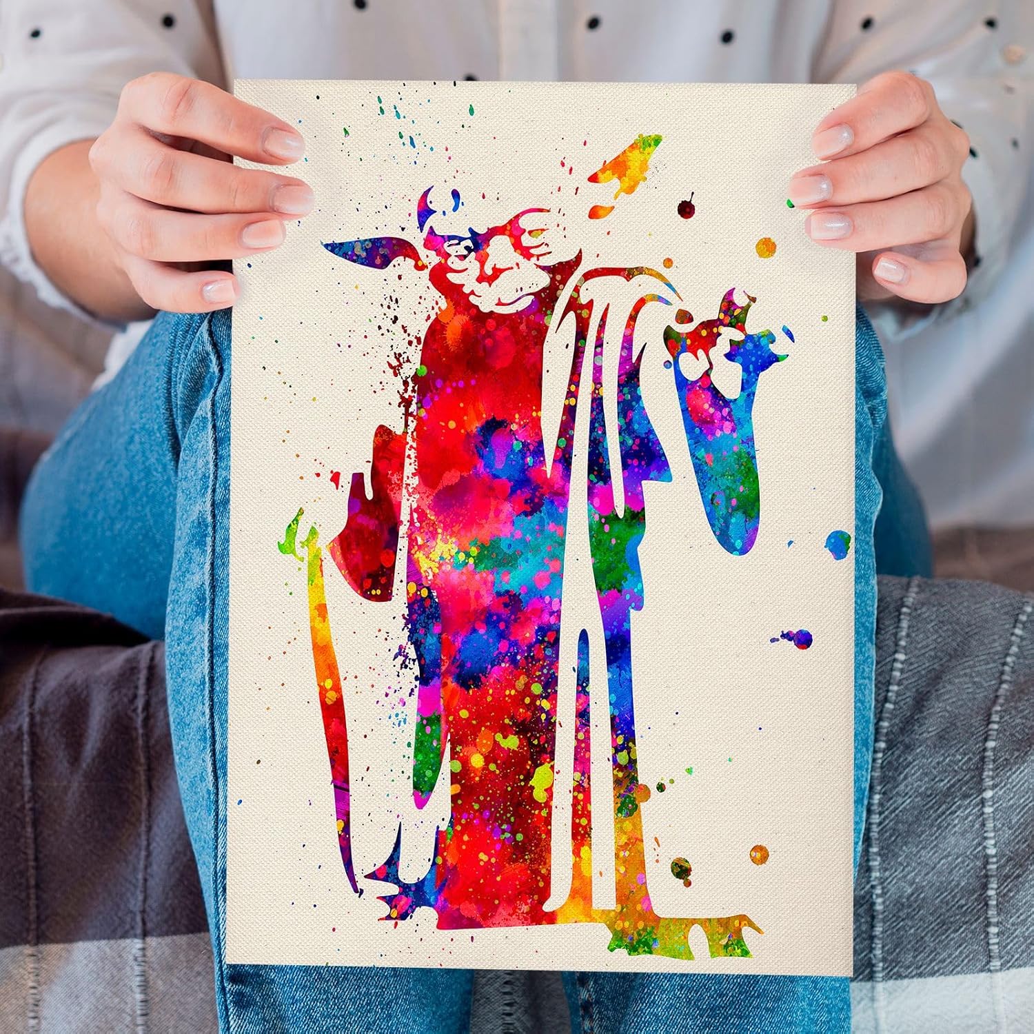 Affiches aquarelle Star Wars avec Yoda, R2D2, C3PO et Dark Vador – Image 3