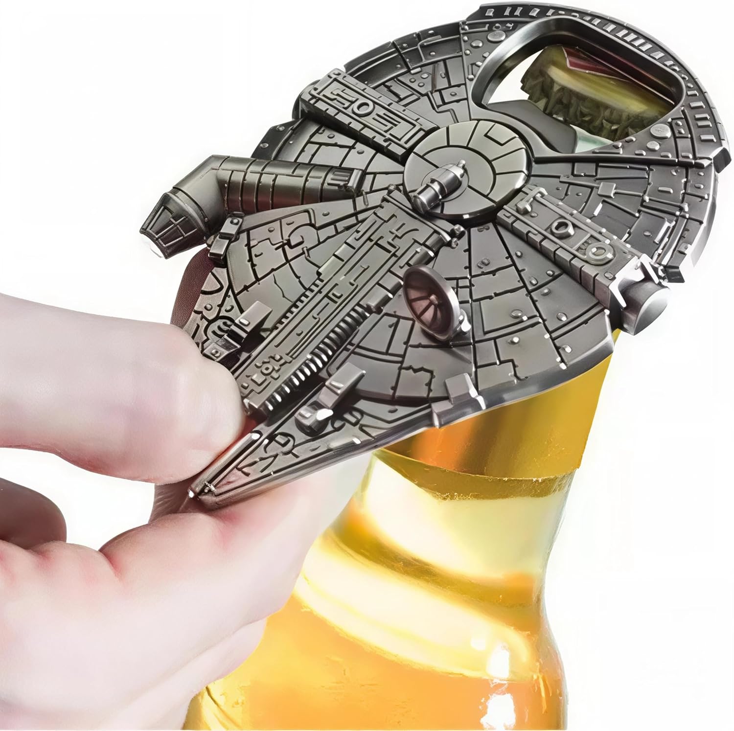 Décapsuleur Star Wars Han Solo en forme de Faucon Millenium, aspect acier inoxydable 60 x 48 mm – Image 7