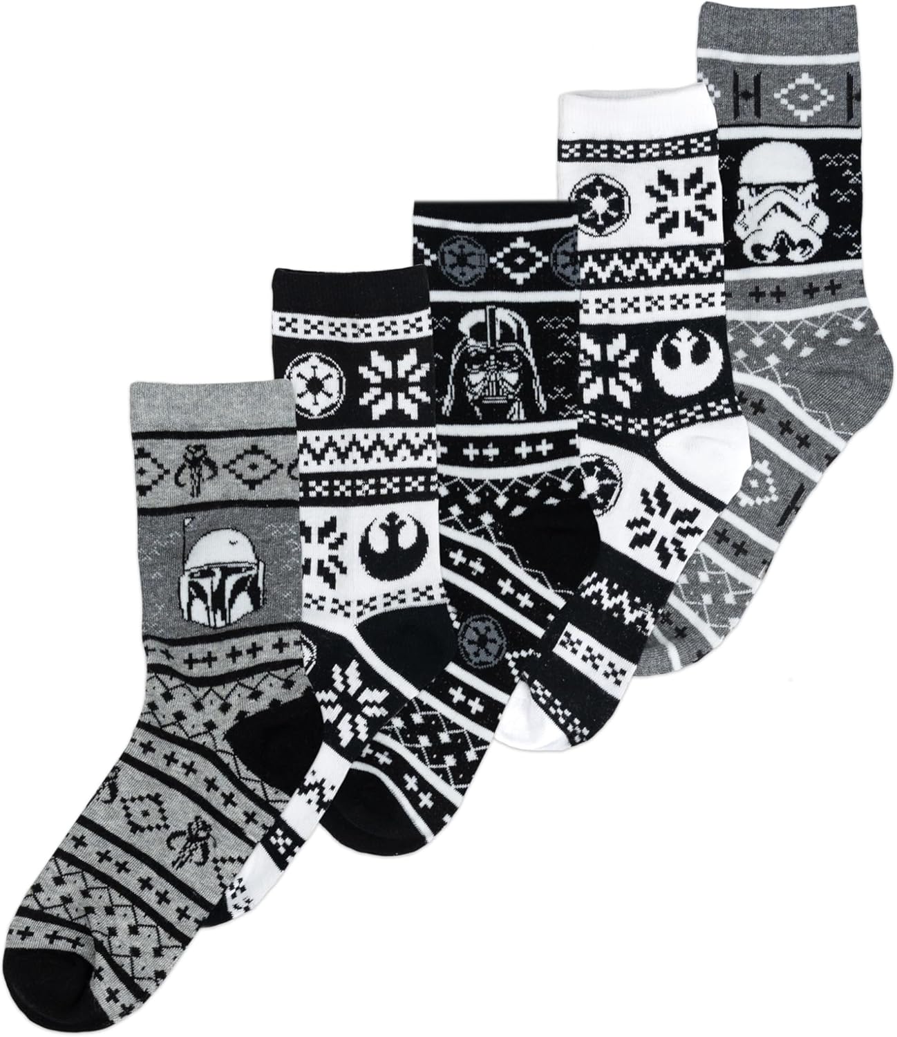 Star Wars lot de 5 paires de chaussettes homme 40-45 Dark Vador et Boba Fett – Image 2