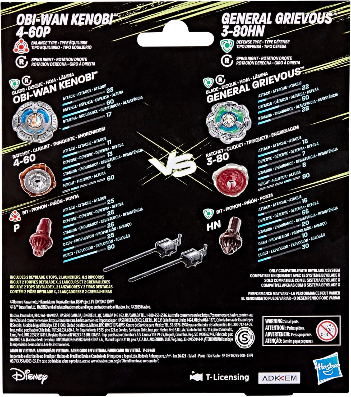 Pack Star Wars Beyblade X Obi-Wan Kenobi 4-60P vs General Grievous 3-80HN – Image 6