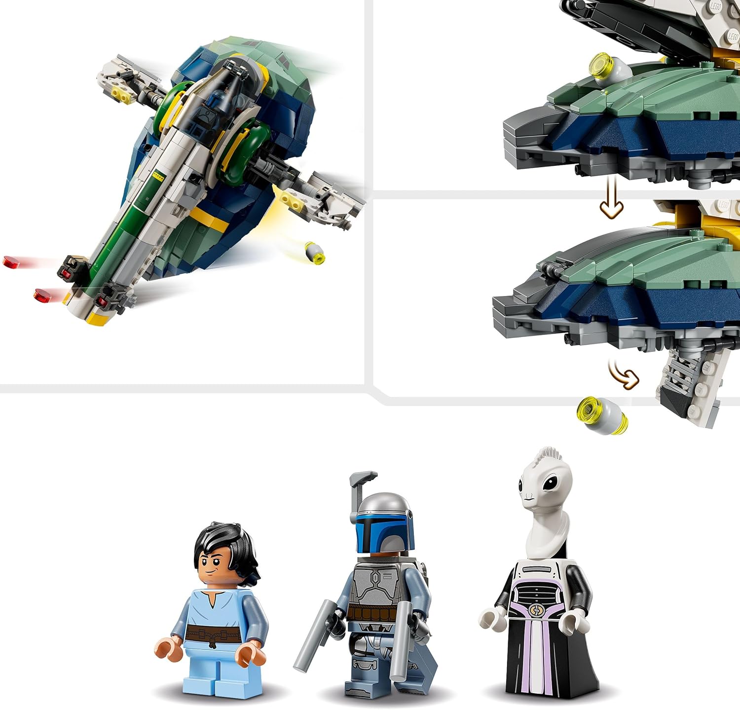 LEGO Star Wars 75433 Vaisseau de Jango Fett avec ailes rotatives et 3 minifigurines – Image 4