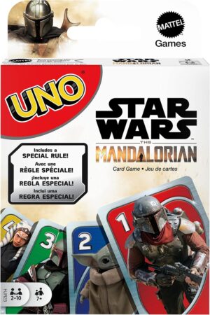 Jeu de cartes UNO Star Wars The Mandalorian avec boîte métal HJR23