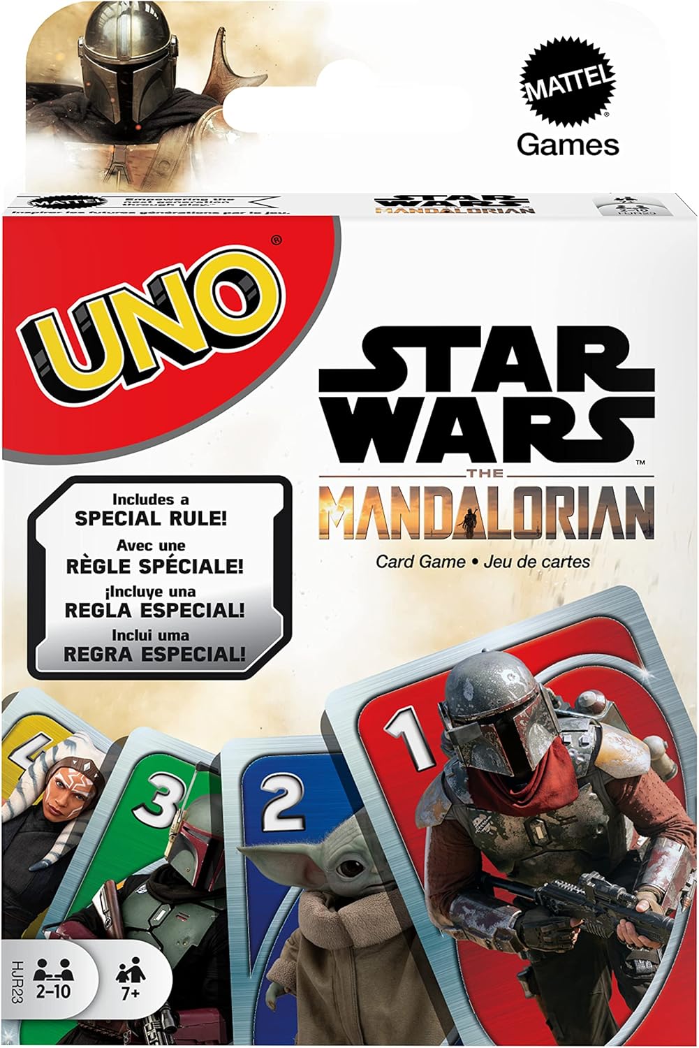 Jeu de cartes UNO Star Wars The Mandalorian avec boîte métal HJR23