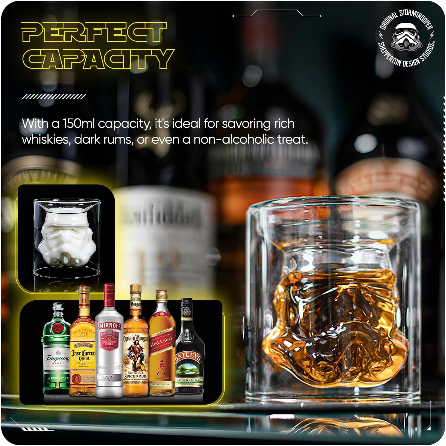 Verre Star Wars Stormtrooper inversé transparent, contenance 150 – Image 5