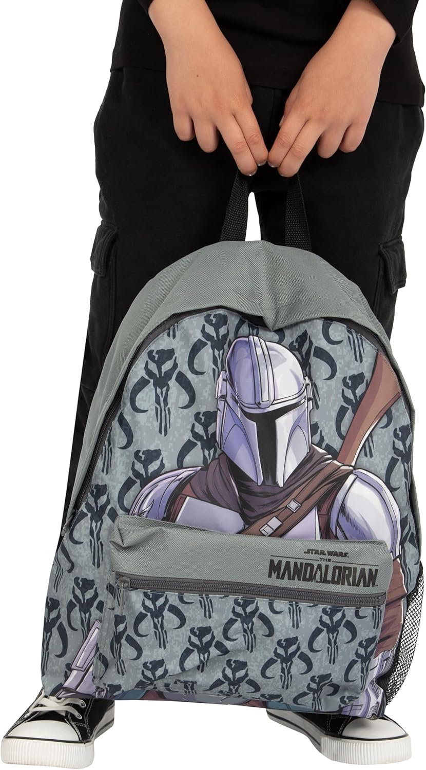 Sac à dos enfant Star Wars Mandalorian gris – Image 3