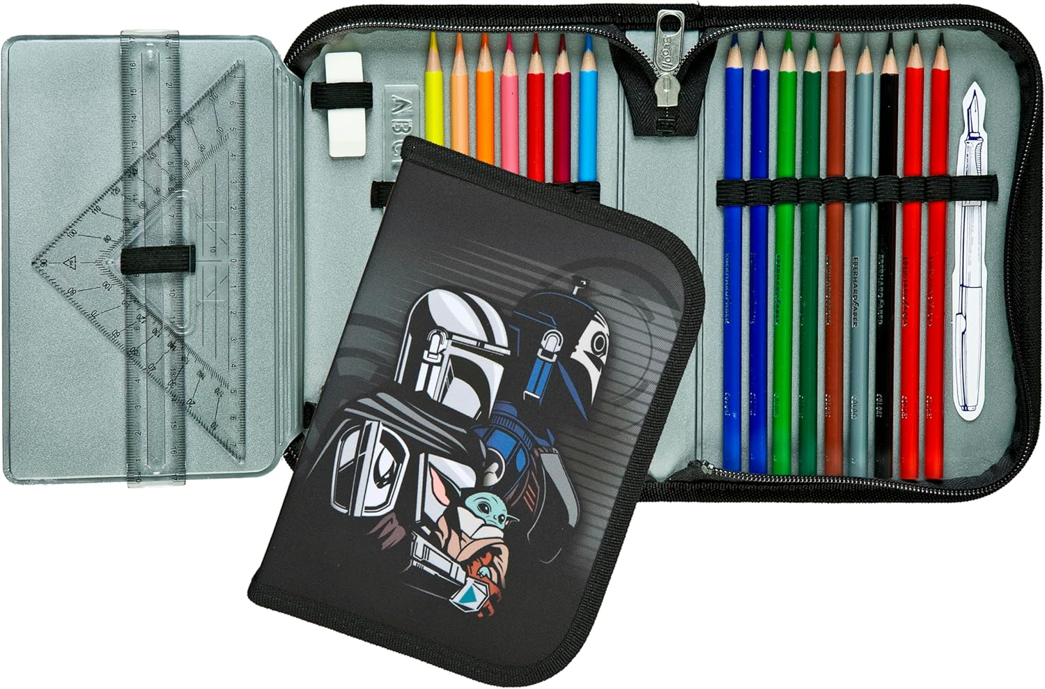 Trousse Star Wars Scooli remplie avec 14 crayons et règle 17 cm – Image 2