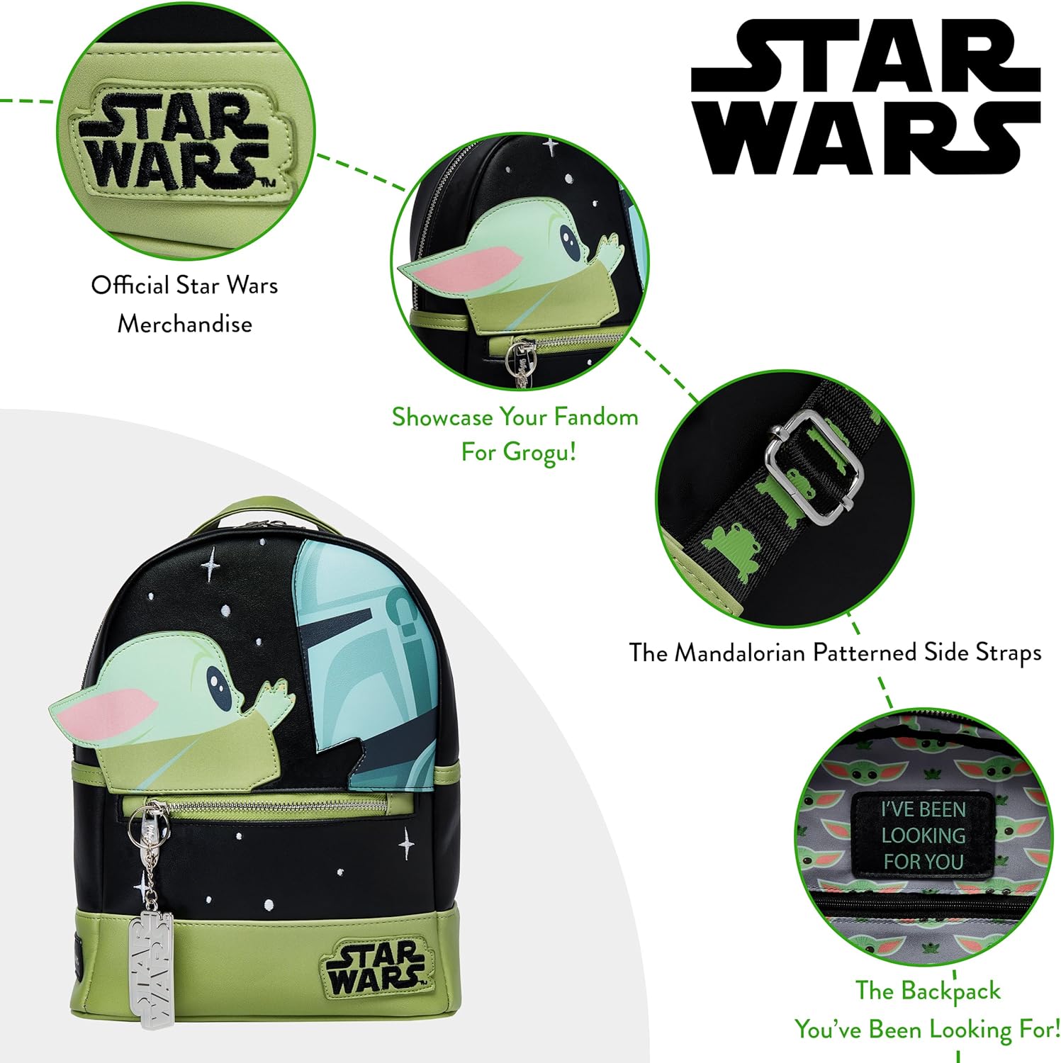 Sac à dos Star Wars noir Grogu et le Mandalorien, taille unique – Image 5