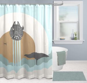 Rideau de douche Star Wars Faucon Millénium en microfibre 178 x 182 cm