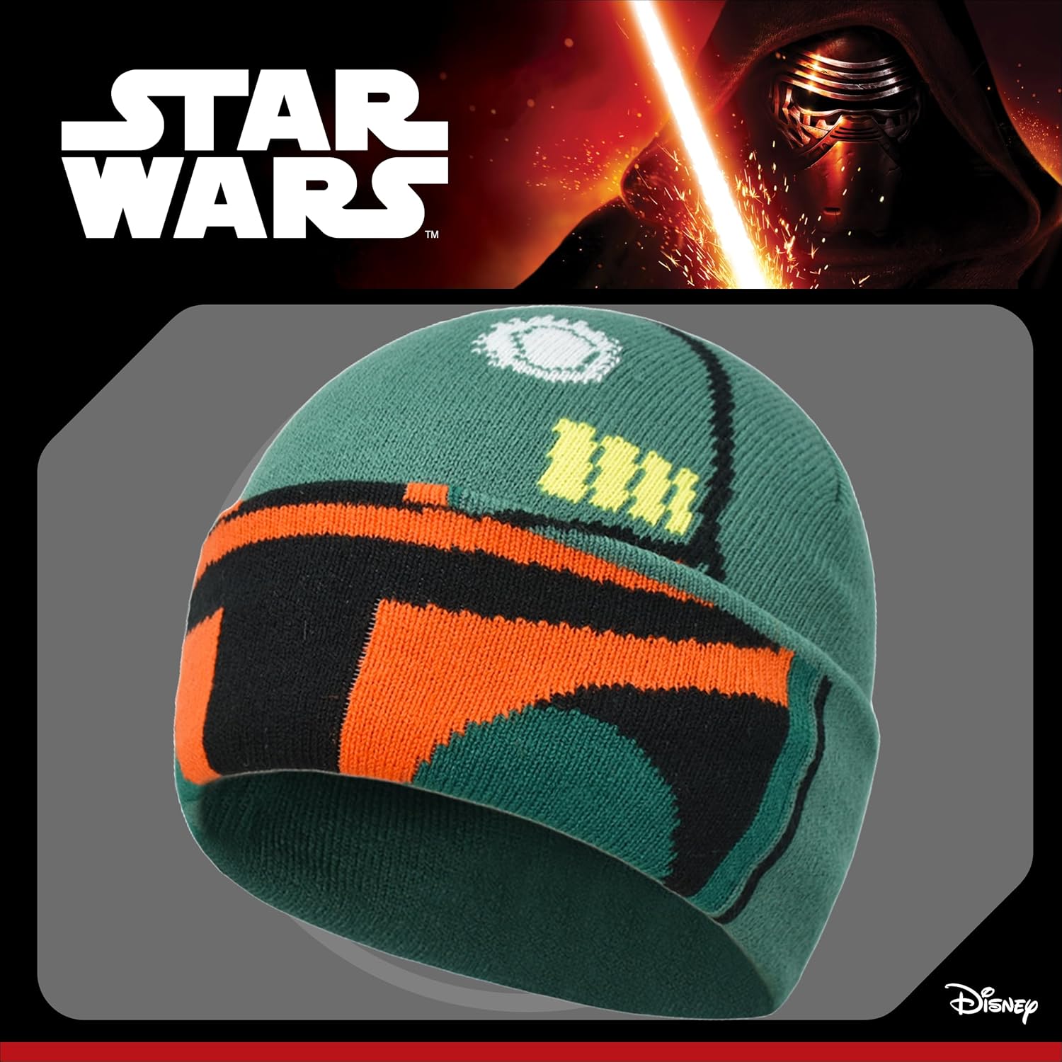 Bonnet Star Wars Boba Fett à revers roulé vert – Image 6