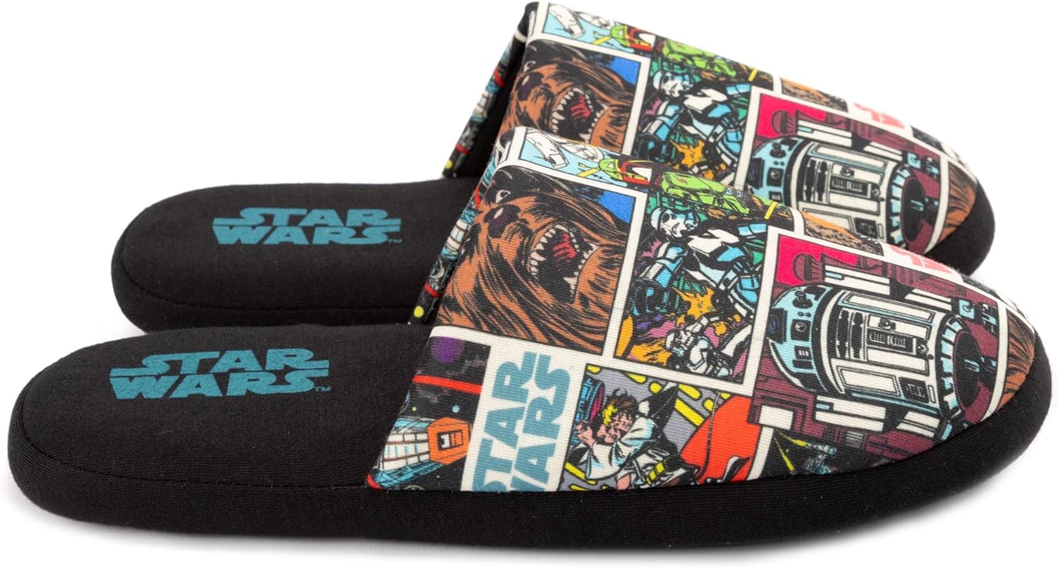 Chaussons slip-on Star Wars bande dessinée adulte, Noir Blanc – Image 3