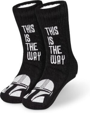 Chausson chaussette noir The Mandalorian Baby Yoda