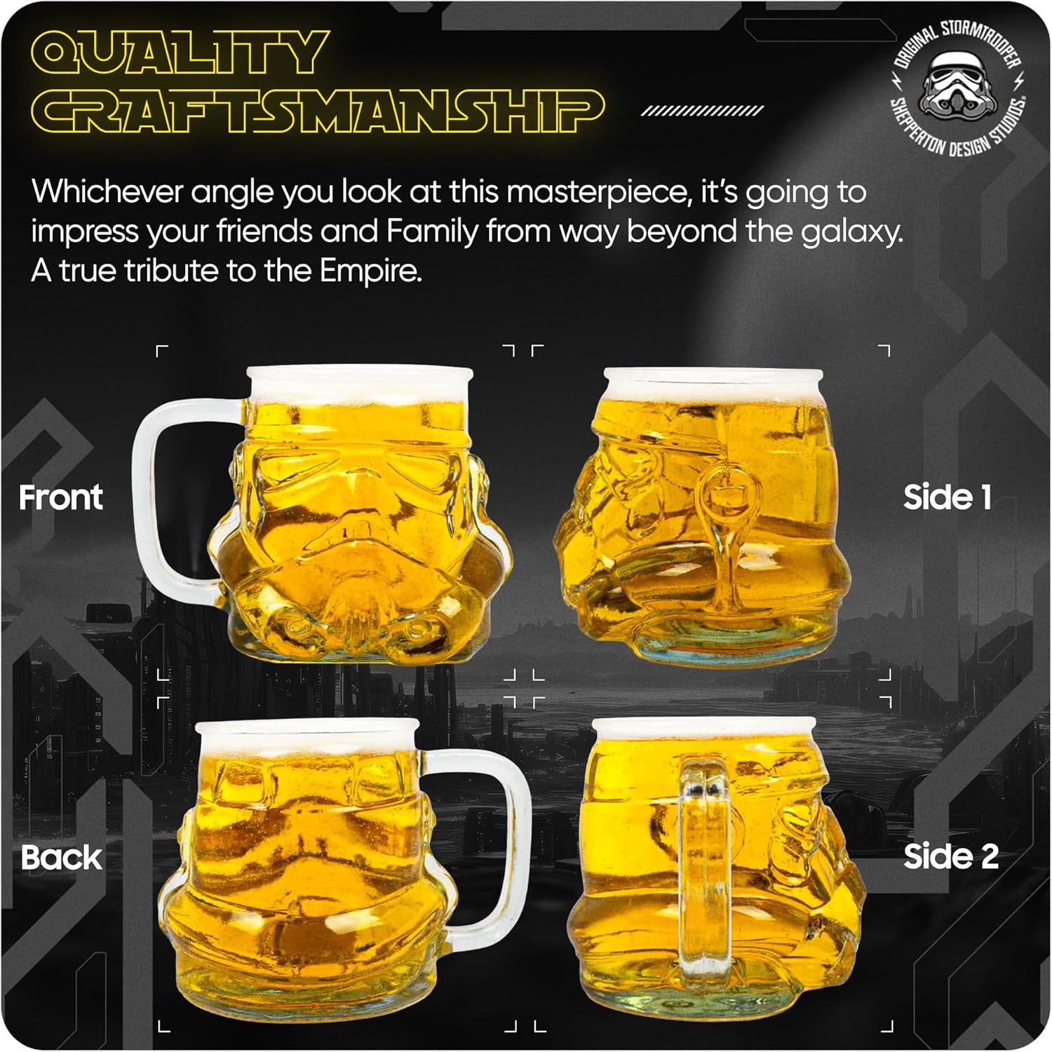 Verre à bière Star Wars Stormtrooper transparent 600 ml – Image 5